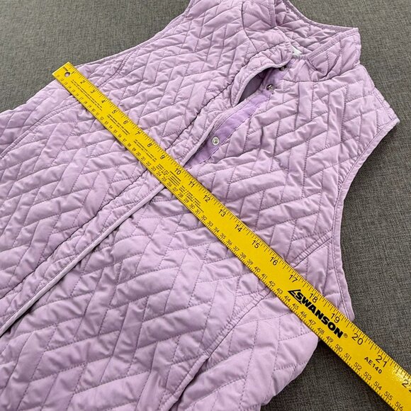 Croft & Barrow Quilted Puffer Jacket Vest Sleeveless Lavender Zip & Snaps Large - Picture 9 of 13